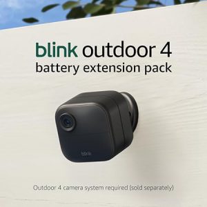 Blink Outdoor 4 (4th Gen) + Battery Extension Pack — Four-year battery wire-free smart security camera, two-way audio, HD live view, enhanced motion detection — 3 camera system