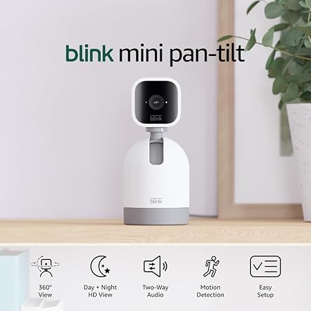 Blink Mini Pan-Tilt Camera | Rotating indoor plug-in smart security camera, two-way audio, HD video, motion detection, Works with Alexa (White) - Image 4