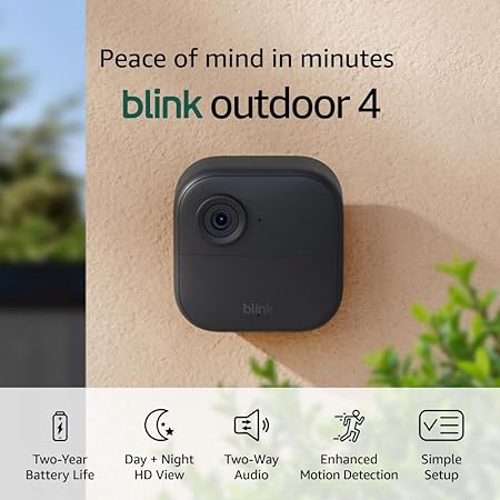 Blink Outdoor 4 – Wireless smart security camera, two-year battery, 1080p HD day and infrared night live view, two-way talk – 1 camera system - Image 2